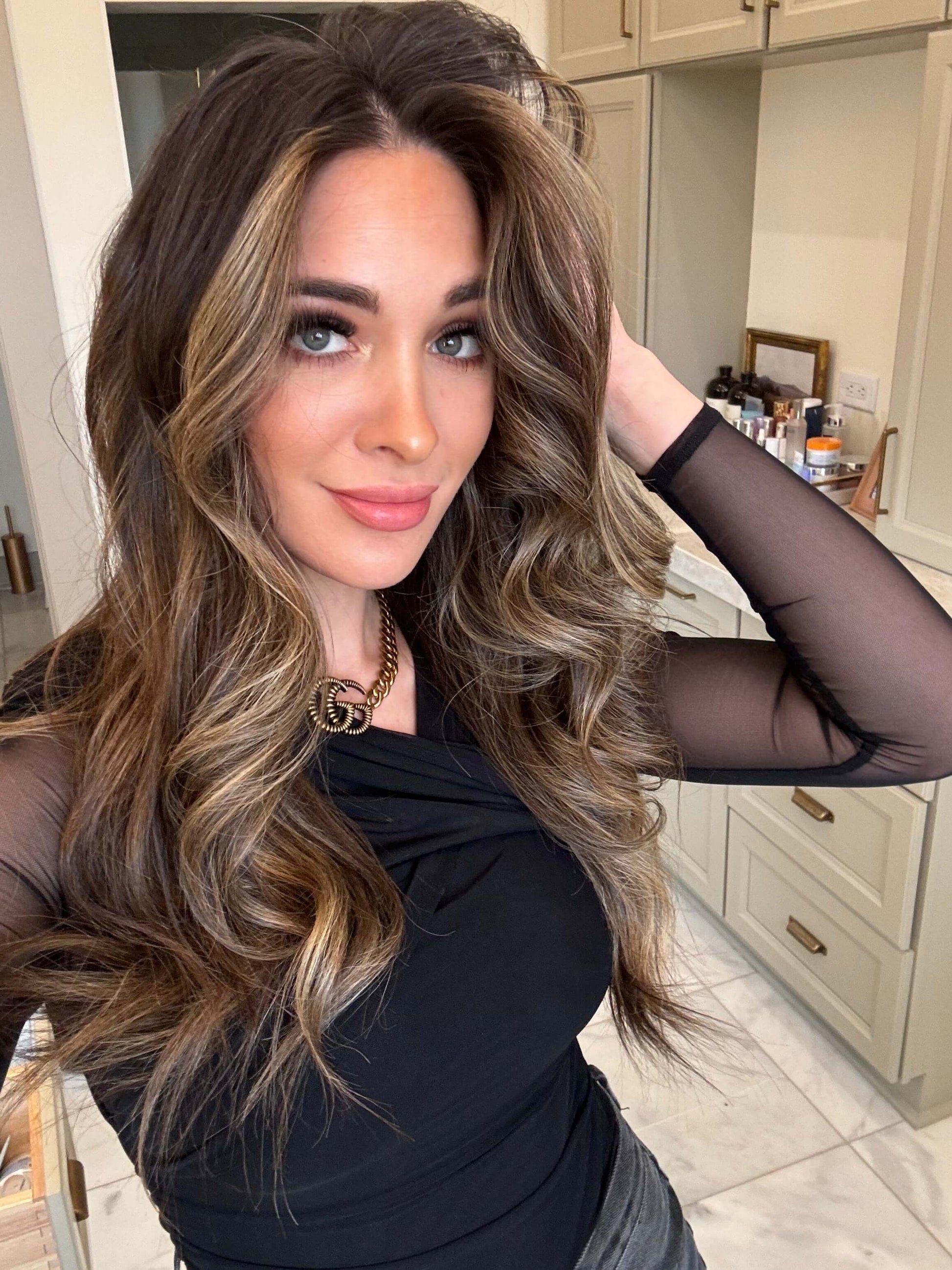 Girl Dressed Up in Final Look after Doing Hair with TYME Iron Pro Multi Hair Styler