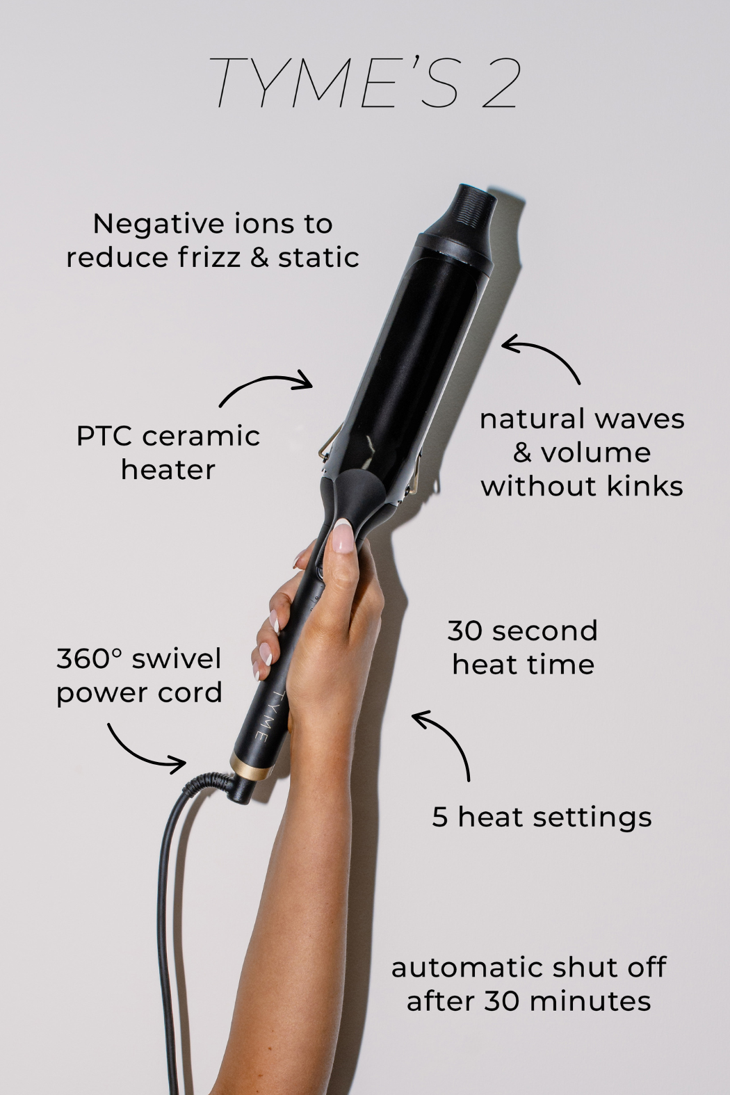 Image of How to Use TYME 2" Curling Iron with Notes on Benefits and Features