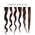 6 Small Sections of Hair Showing Possible Curl Styles to Make with the TYME Iron Pro Multi Use Tool