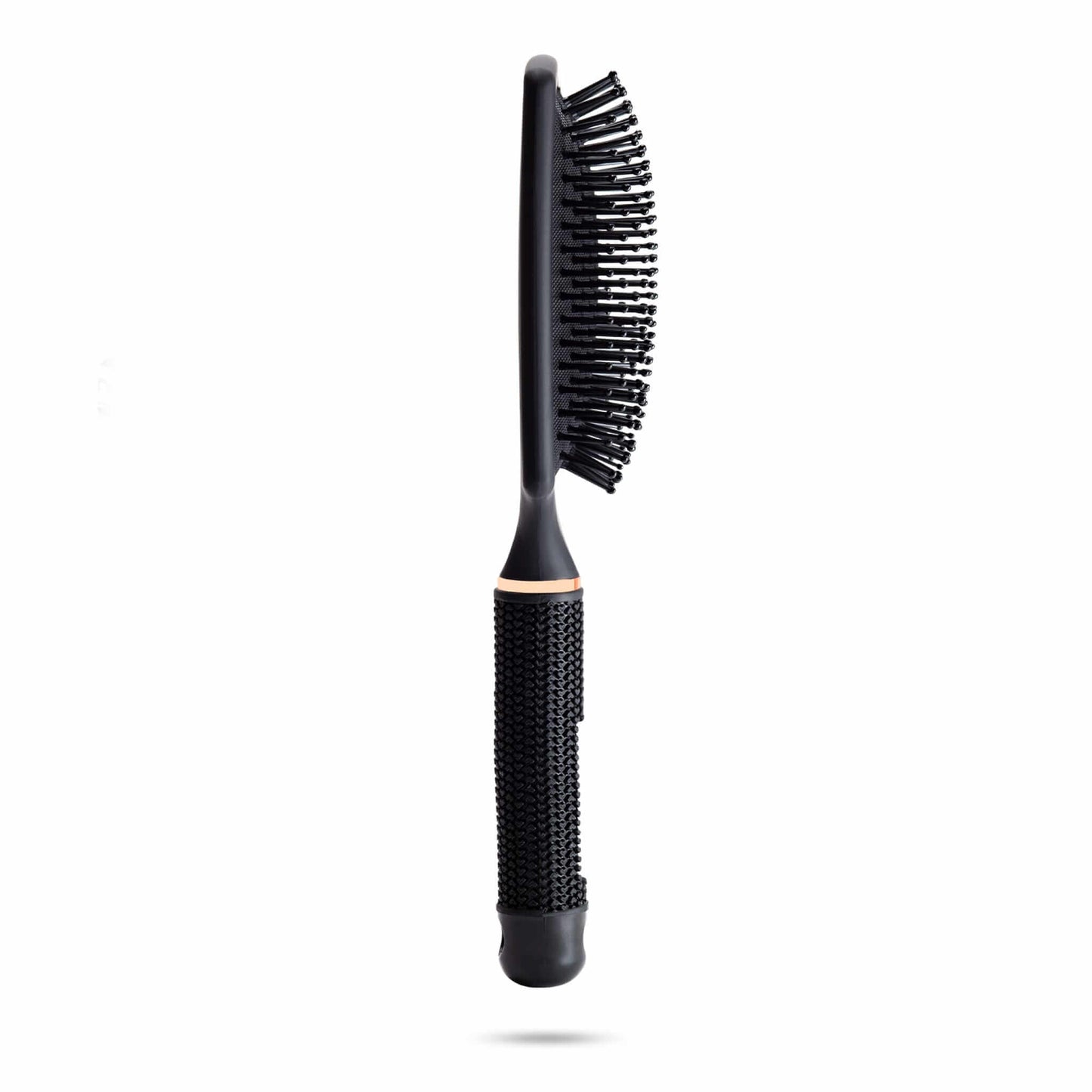 Side view of TYME's limited edition Obsidian paddle brush.