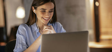 woman on video chat on computer
