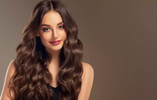 Brunette with long, curly hair