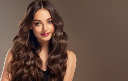 Brunette with long, curly hair