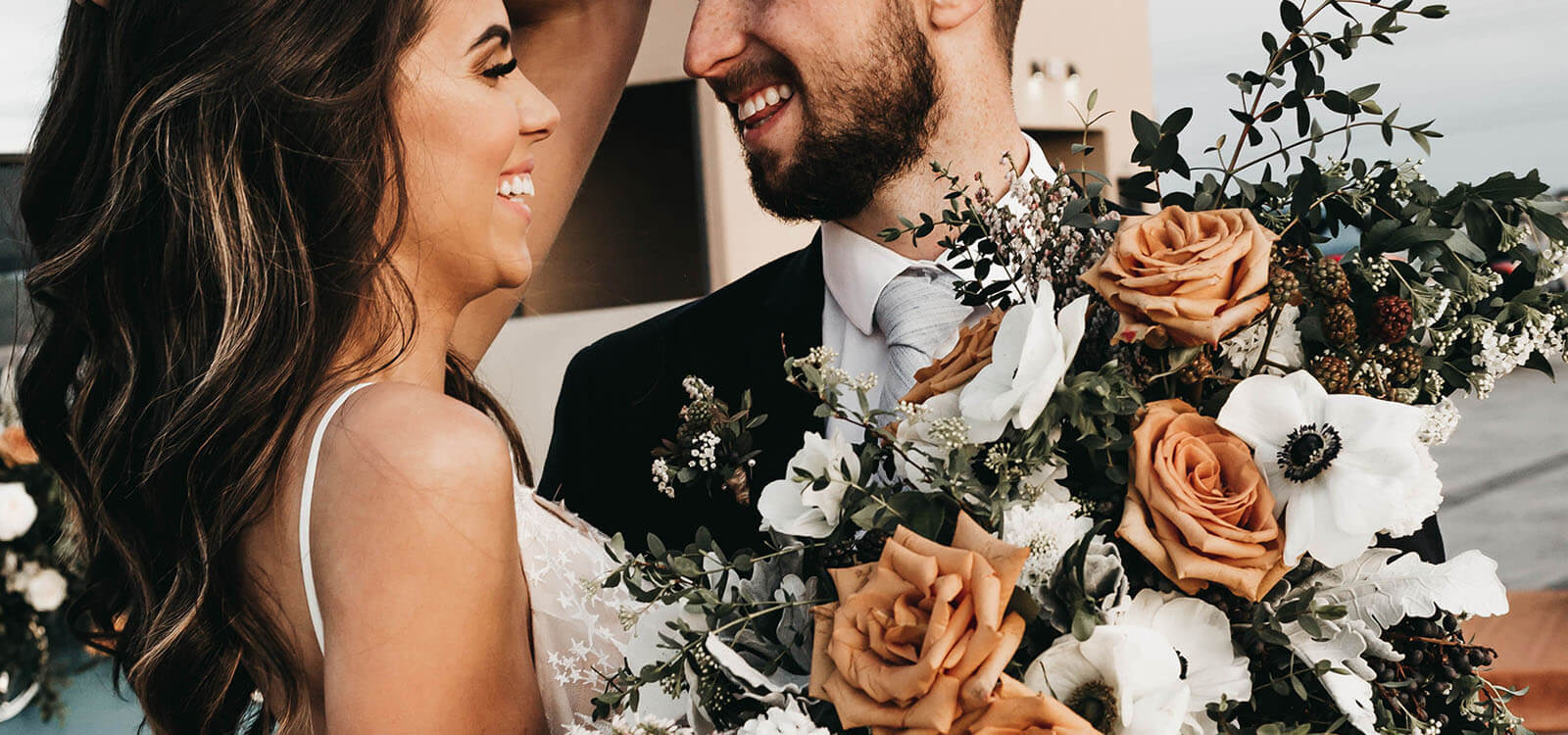 Bride and Groom picture Beautiful brown TYME curls 