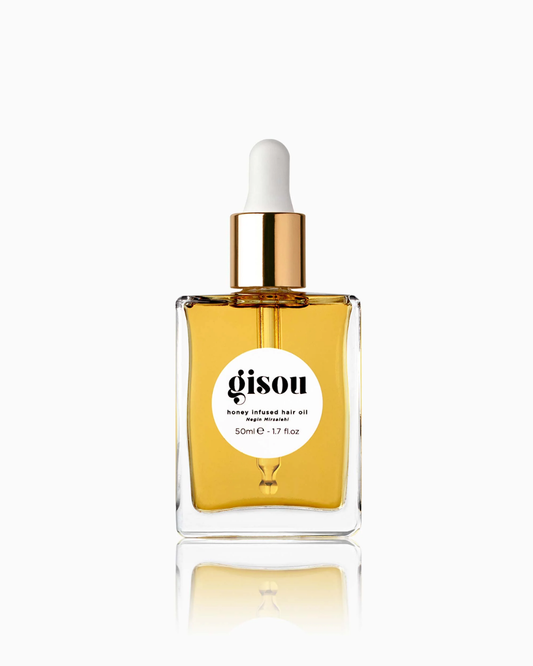 A product image of Gisou’s honey-infused hair oil.