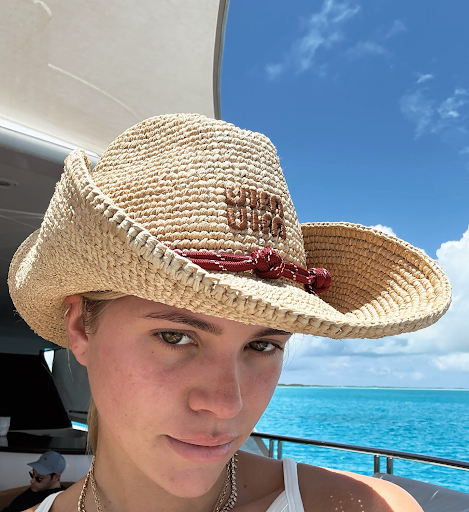 Image of Sofia Richie in a cowboy hat. 