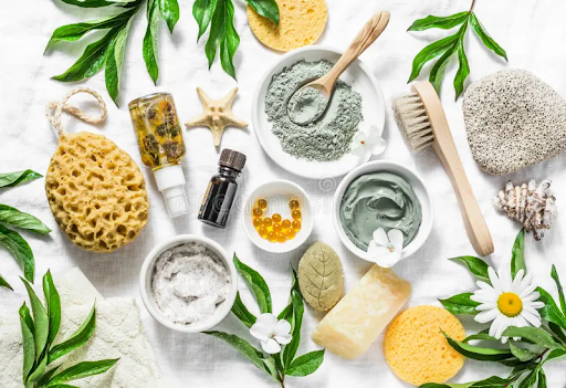 Image of natural hair and skincare products.