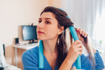 Image of a girl with heatless curls.