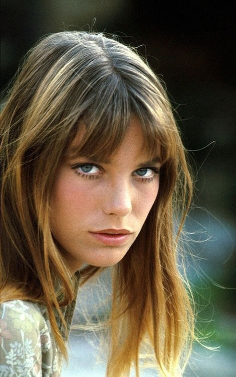 Image of Jane Birkin with Birkin Bangs. 