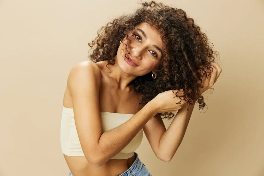 Woman with tight curls