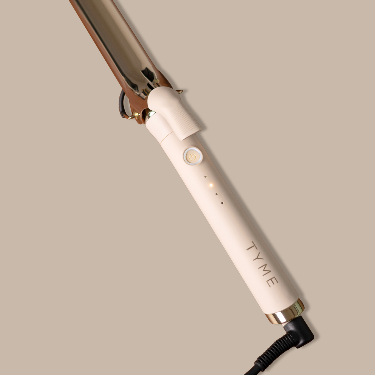 TYME 1.25 inch curling iron in Cashmere, barrel detail