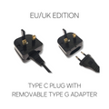 Black type C plug with removable type G adapter