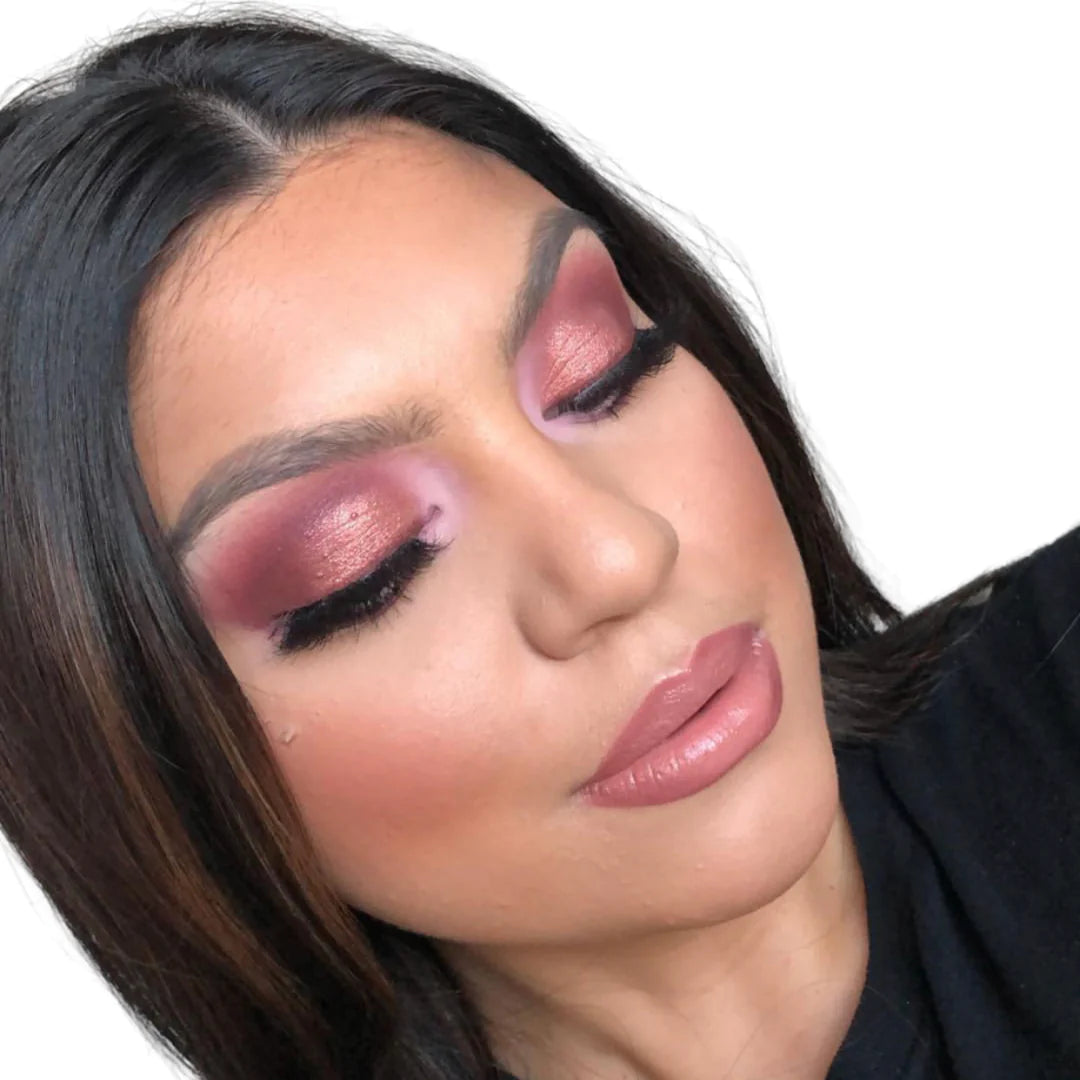 Lauren Ashtyn "eye candy" pressed powder eye shadow palette next to the "mood" eye shadow palette. 
