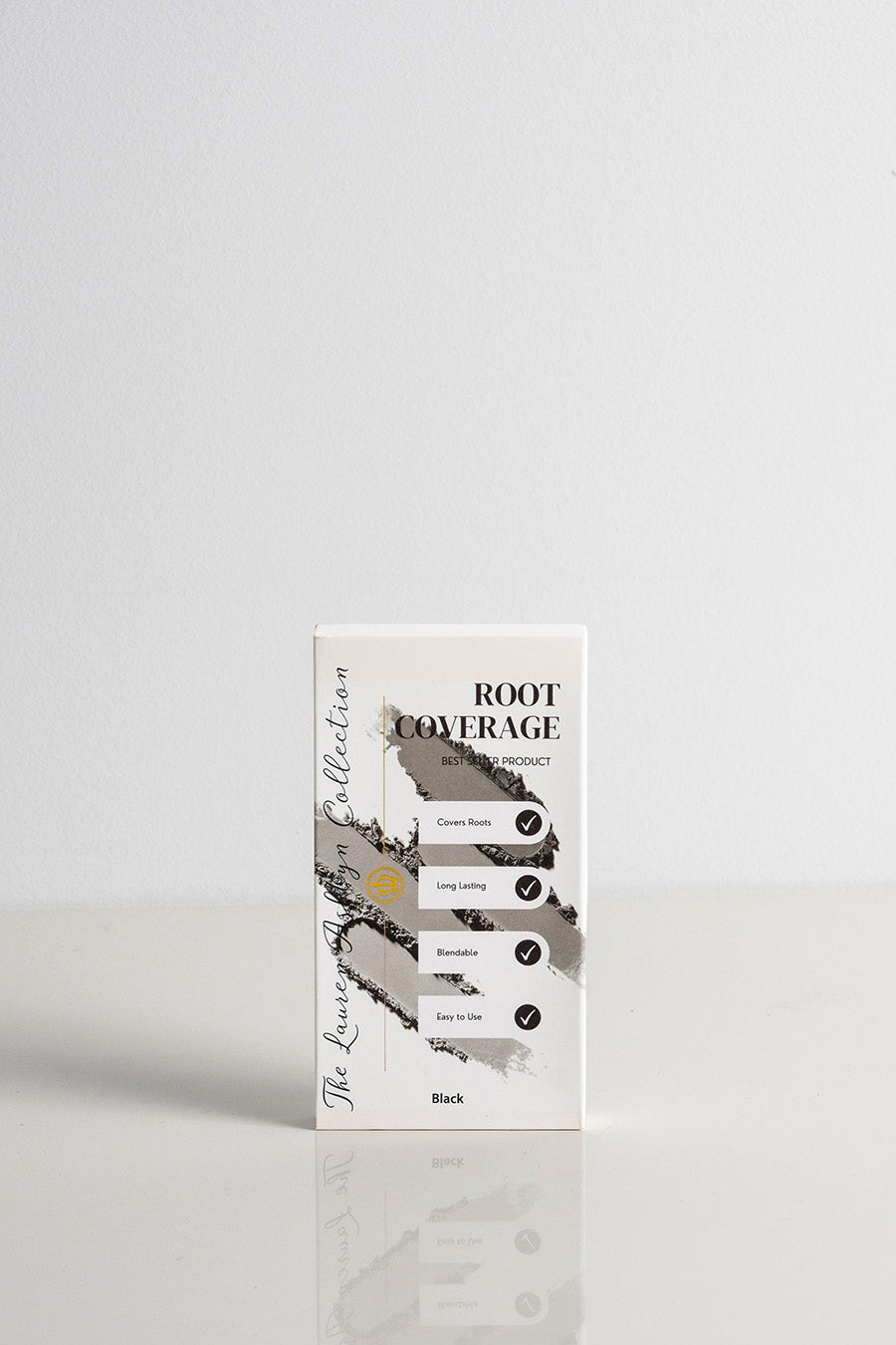 Box of Lauren Ashtyn root coverage powder in black shade