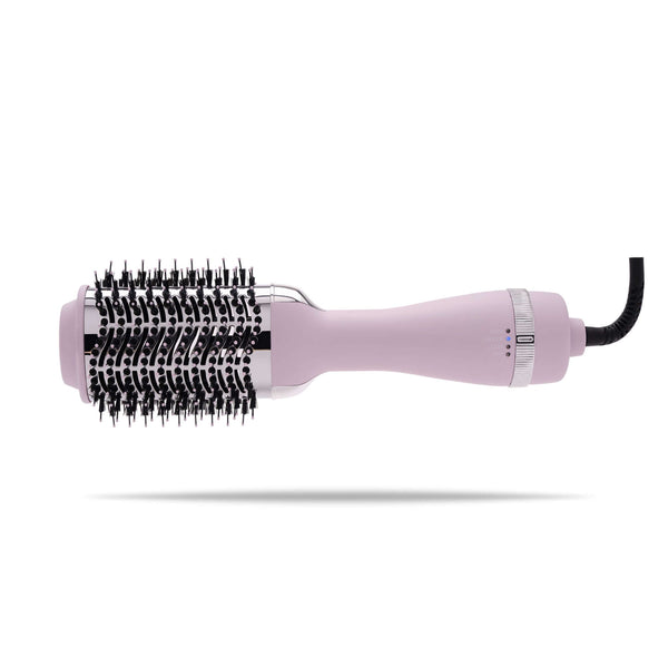 Lavender Aura color BlowBrush vented blow dryer brush for drying and volumizing.