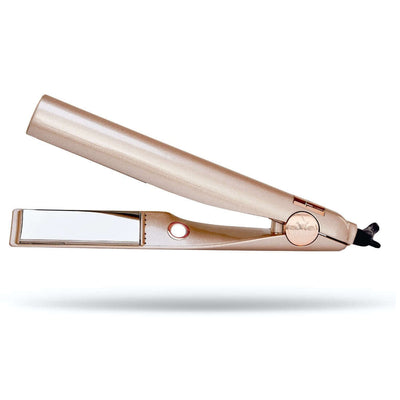TYME Iron Pro all in one heat styling tool shown below badge stating authenticity is guaranteed and design is patented.
