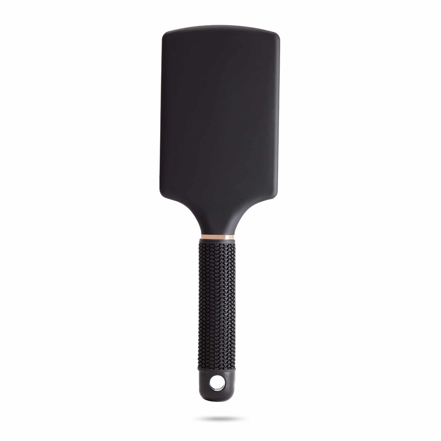 Quality black grip on the beautiful TYME Paddle Brush in obsidian color.